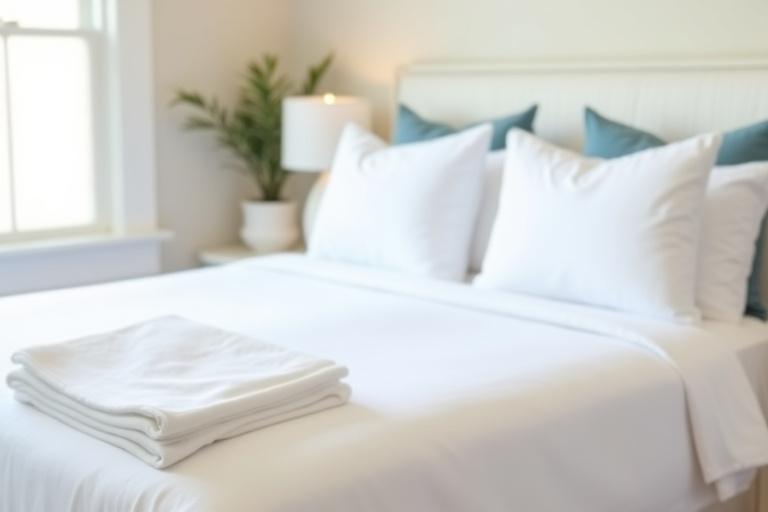 Beautifully staged bedroom in a vacation rental with clean linens